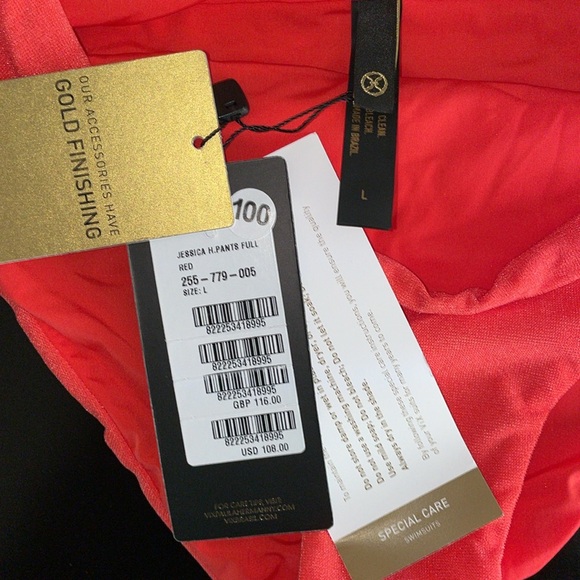 New - Never Worn - ViX - Bikini Bottoms - Jessica H. Pants Full Red Size L - Picture 5 of 6